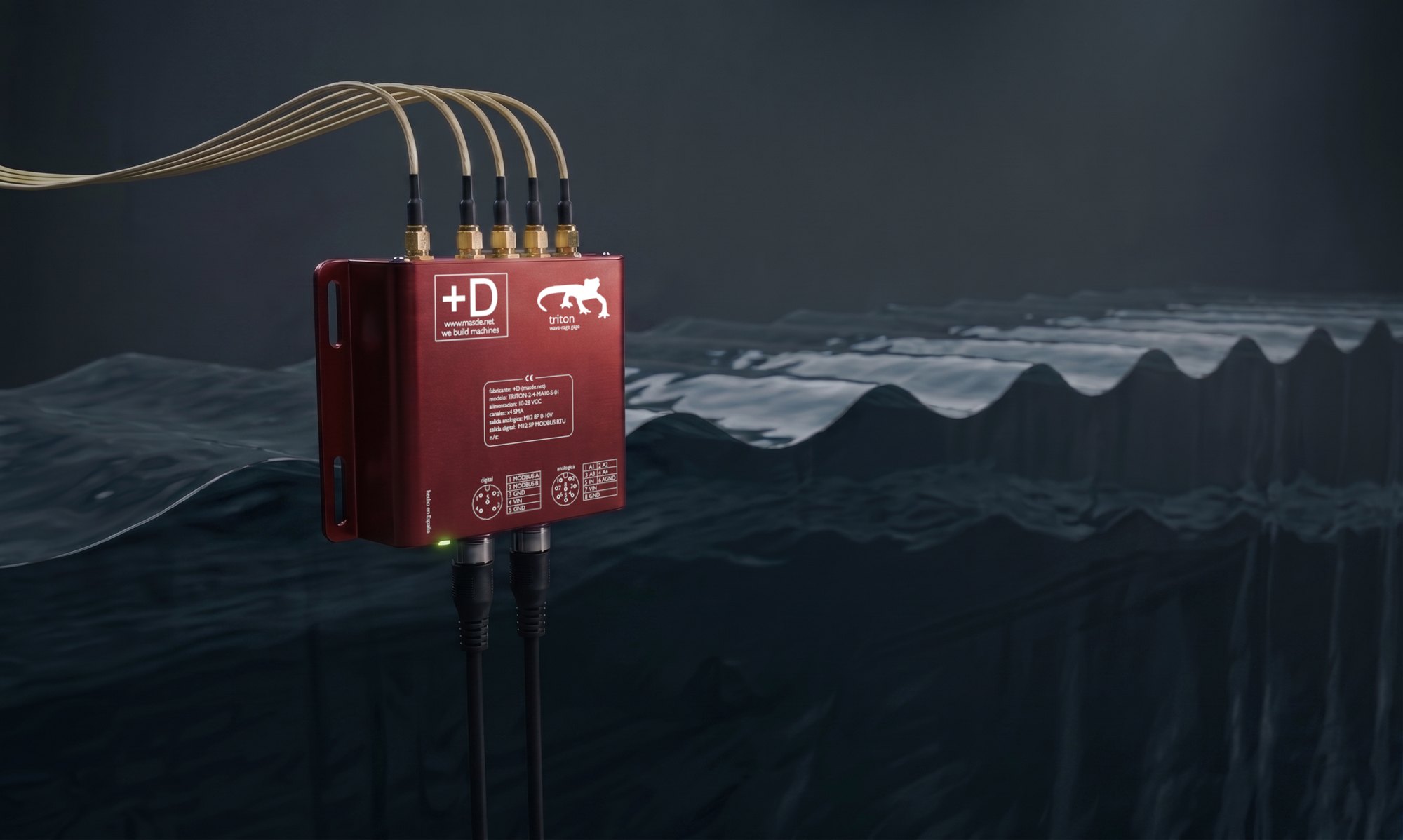 Triton 2 capacitive wave gauge mounted above a wave field